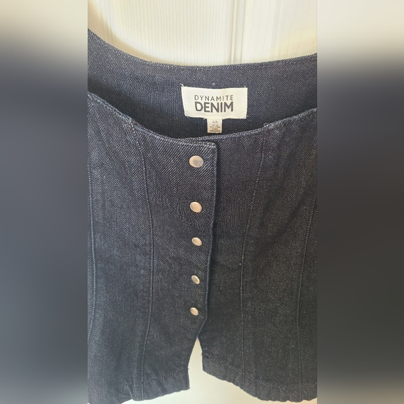 Snap Front Denim Corset Top - Picture 3 of 5